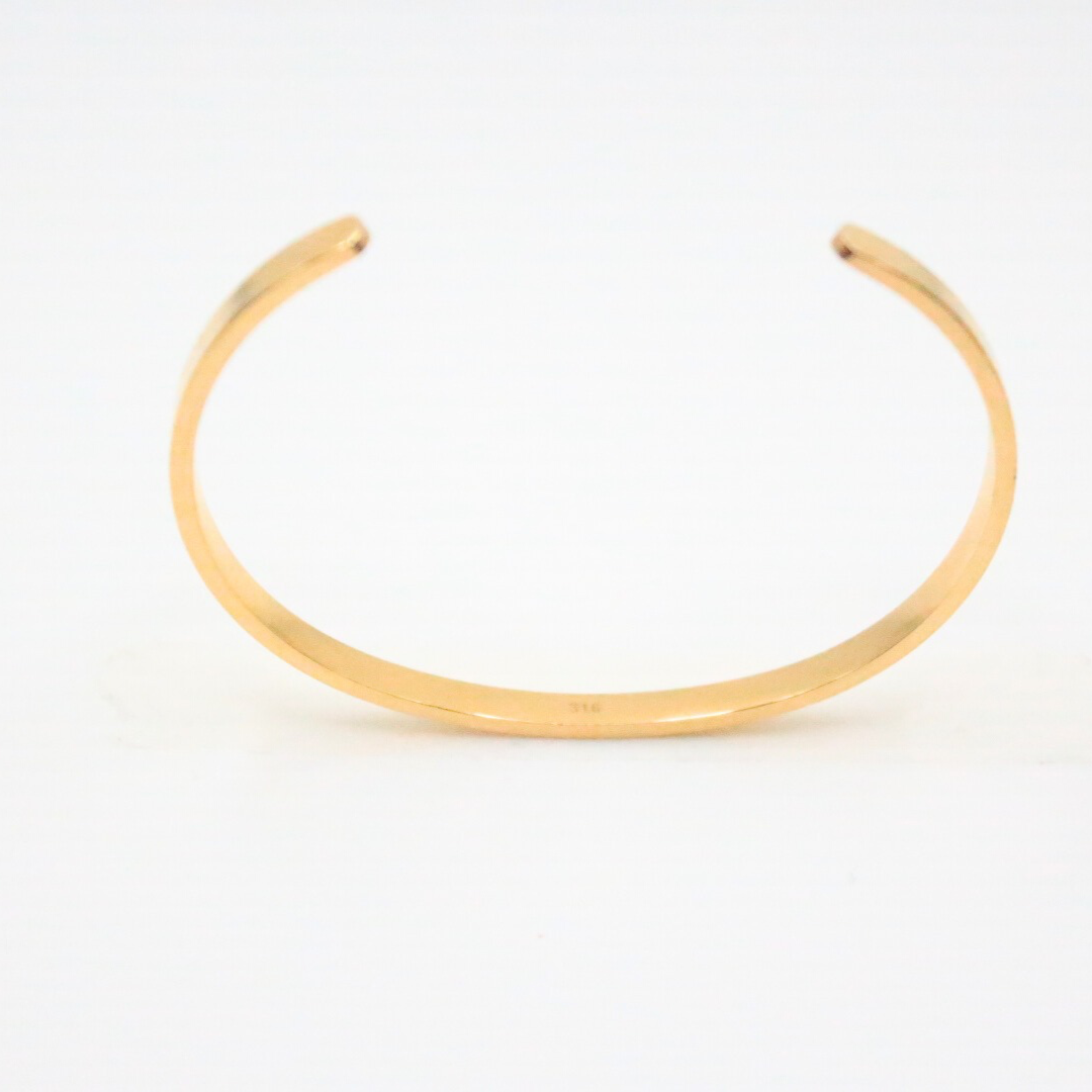 Cuff Bangle Gold -  24K Gold plated, Hypoallergenic