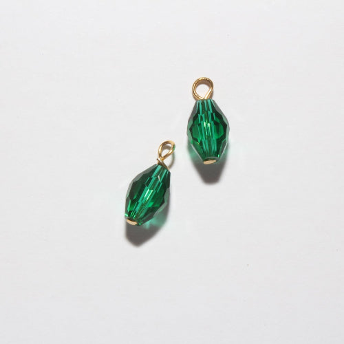 Emerald Green Crystal Charms handmade gold 
