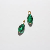 Emerald Green Crystal Charms handmade gold 