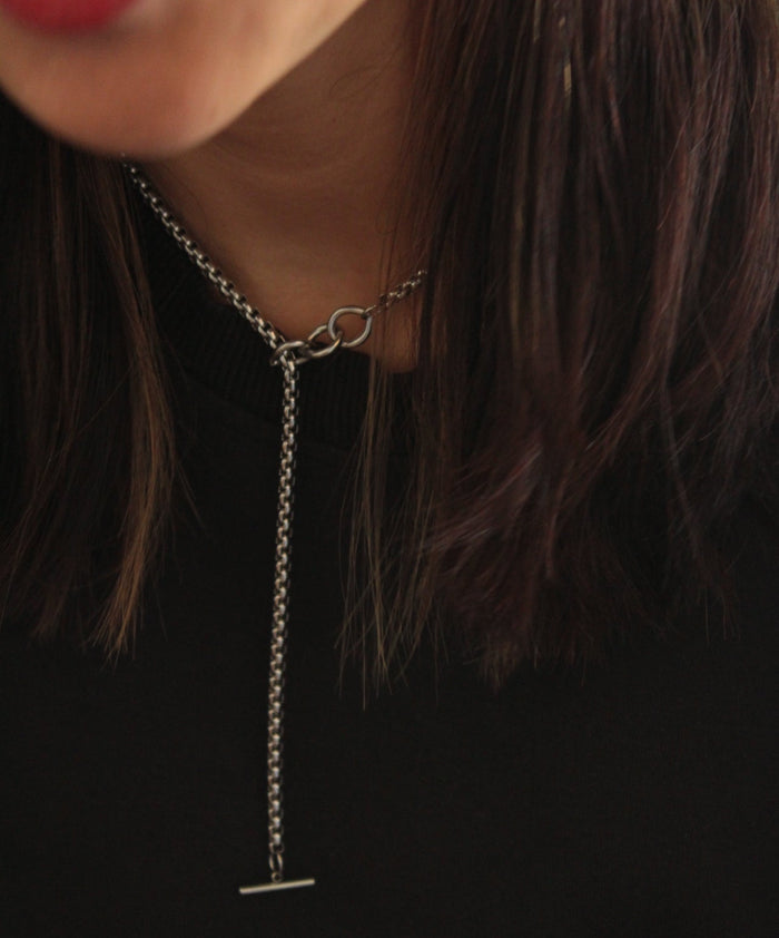Mika  | Chain Fob Necklace Silver