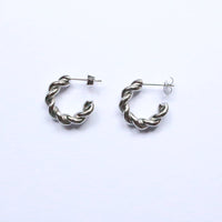 Mitsu |  Twist Hoop Earrings Silver