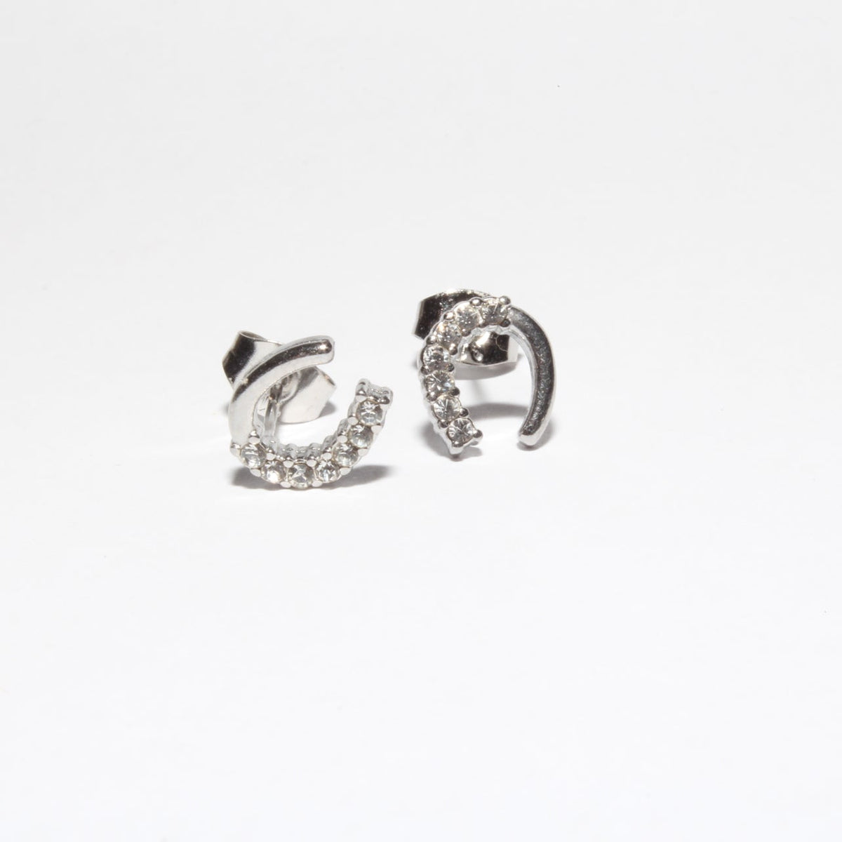 Fuwa collections silver earrings waterproof horseshoes design 