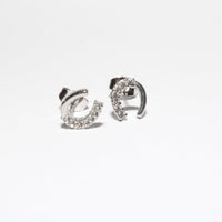 Fuwa collections silver earrings waterproof horseshoes design 