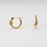 Gold Knot Hoop Earrings 24K gold plated Handmade