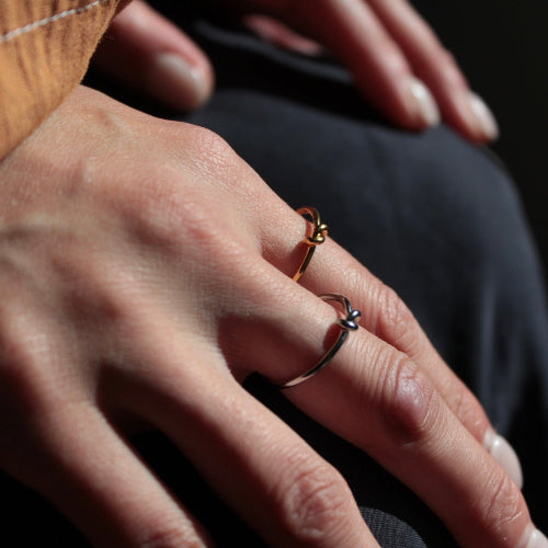 Gold and silver ring gift for mum and sensitive skin Japanese Jewellery