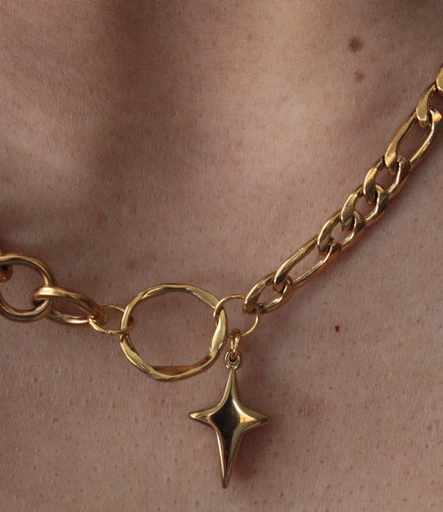Gold chain necklace statement piece waterproof and summer jewellery