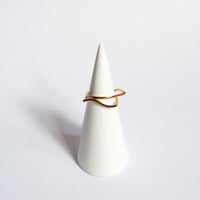 Two Gold waved dainty ring 316 stainless steel waterproof and hypoallergenic 