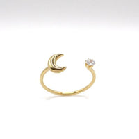 Half Moon Ring 24k Gold plated on stainless steel, waterproof and sensitive skin friendly. made for mums and gift for her