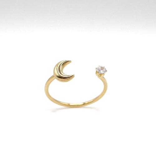 Half Moon Ring 24k Gold plated on stainless steel, waterproof and sensitive skin friendly. made for mums and gift for her