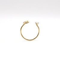 Dainty Half Moon Ring 24k Gold plated on stainless steel, waterproof and sensitive skin friendly. made for mums and gift for her