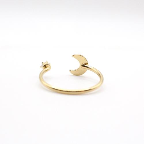 Dainty Half Moon Ring 24k Gold plated on stainless steel, waterproof and sensitive skin friendly. made for mums and gift for her