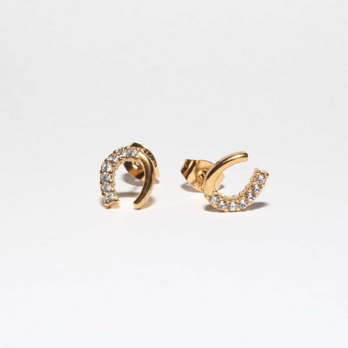 Horseshoe earrings stud gold waterproof 