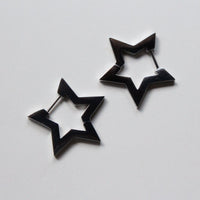Hoshi |  Star Hoop Earrings Silver Big