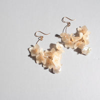 Japanese handmade hoop earrings with freshwater pearl