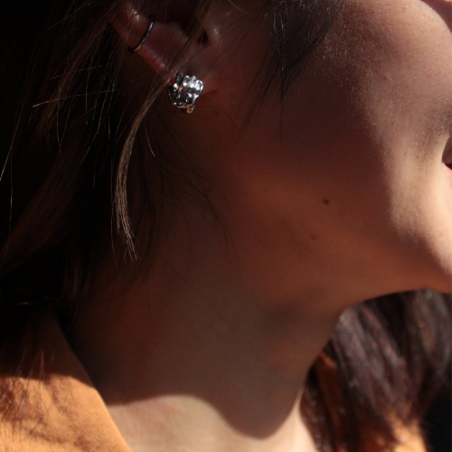 Silver Japanese Jewellery stud earrings gift for mum and sensitive skin 