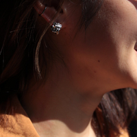 Silver Japanese Jewellery stud earrings gift for mum and sensitive skin 