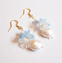 Japanese handmade earrings with freshwater pearls for sensitive skins 