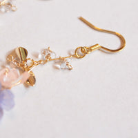 Japanese handmade earrings with gold hook for sensitive skins 