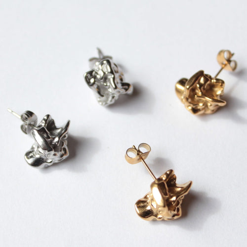 Gift for mum and sensitive skin gold and silver stud earrings 