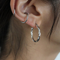 Silver hoop Japanese earrings long lasting dainty design 