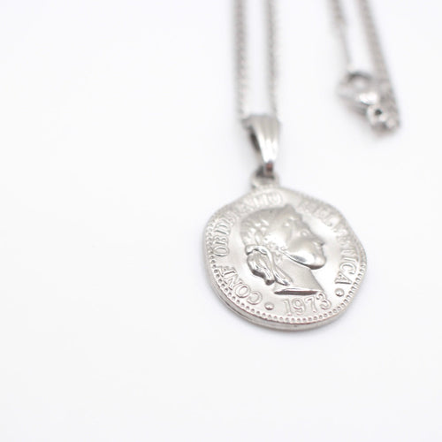 Silver coin necklace gift for mum and sensitive skin friendly 