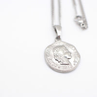 Silver coin necklace gift for mum and sensitive skin friendly 