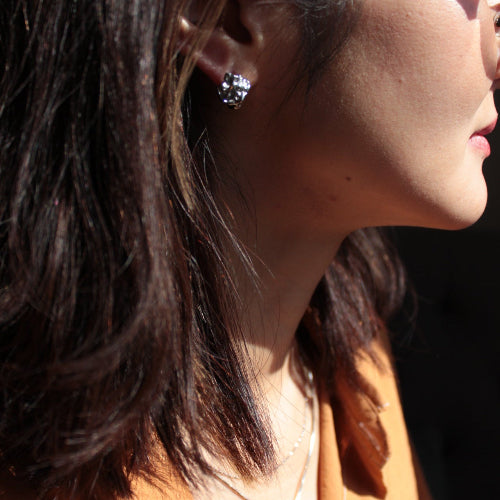 Silver earrings Japanese jewellery gift for mum and sensitive skin 