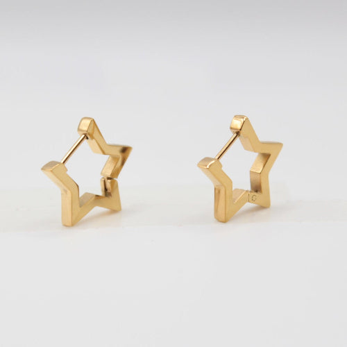 Gold one touch star earrings gift for mum