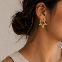 Hoshi |  Star Hoop Earrings Gold Big