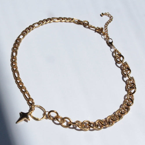 Handmade statement summer chunky necklace gold cross design waterproof and sensitive skin friendly