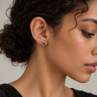 Minimalist style earrings triple balls design fuwa collections, aesope, muji, uniqlo etc.. for lady like minimalist simple style 