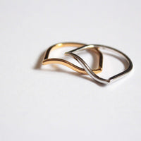 Gold and silver dainty rings 316 stainless steel, hypoallergenic and waterproof IP (Ion plating on 24k gold plated) 