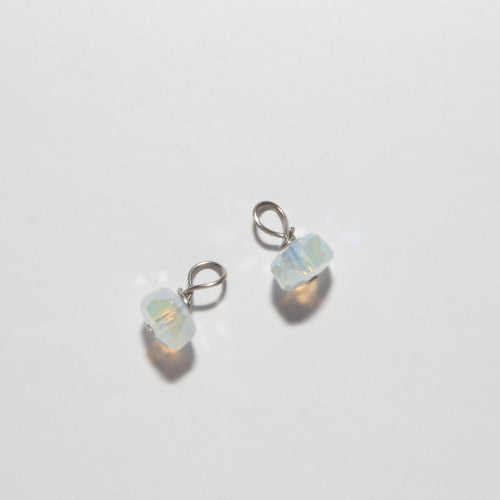 handmade white crystal charms handmade jewellery charms 