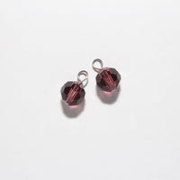 handmade jewellery charms crystal wine purple 