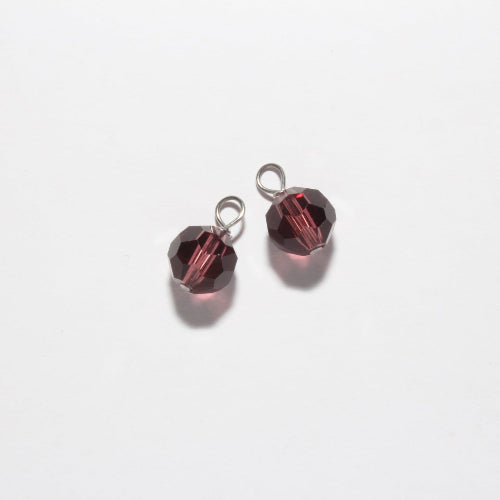 handmade jewellery charms crystal wine purple 