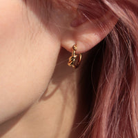 Yui knot gold  hoop  earrings for sensitive skin 