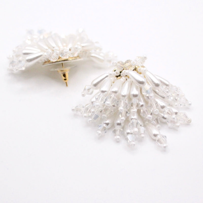 chandelier stud earrings japanese handmade beads sensitive skin friendly bridal jewellery