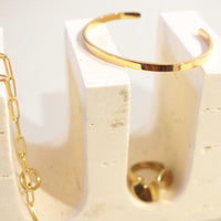 cuff bangle 24k gold plated stainless steel for daily wear and statement fashion