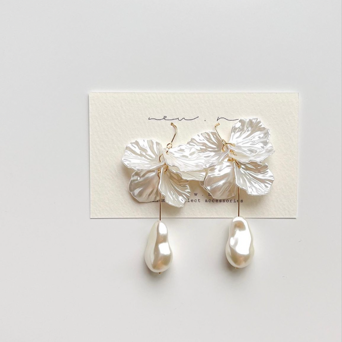 floral pearl earrings japanese handmade bridal jewellery for sensitive skin