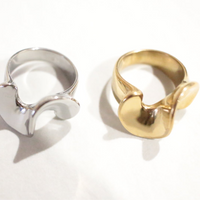 frill gold ring 24k gold plated bold style -waterproof for sensitive skins - stock take sale jewellery (melbourne, australia)