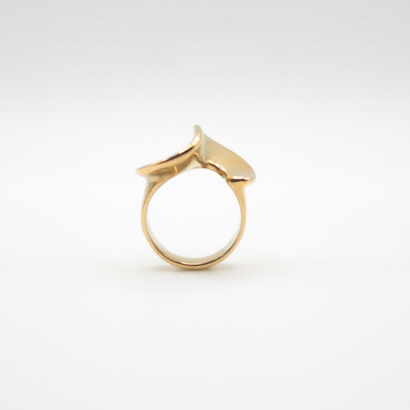 frill ring 24k gold plated bold style for daily wear and waterproof