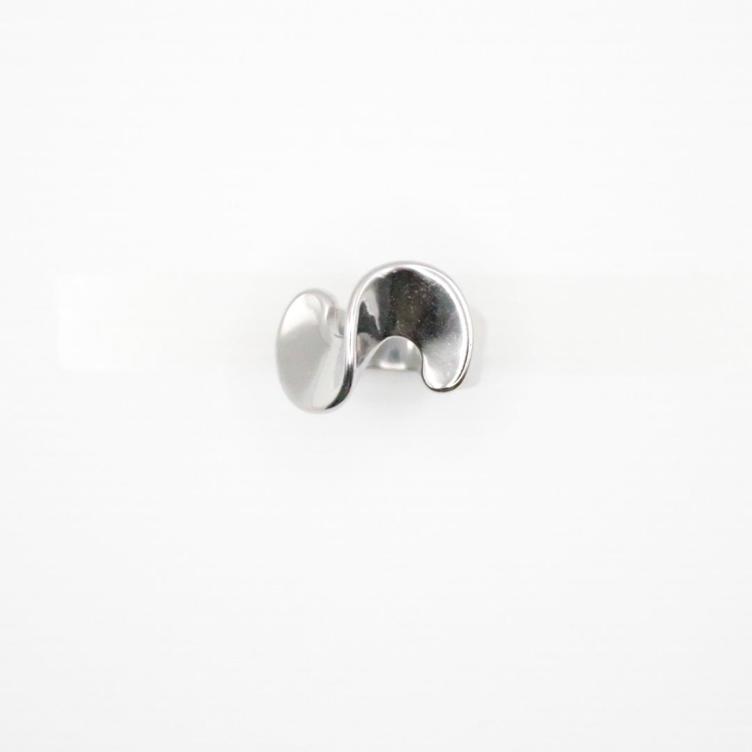 frill ring silver rhodium plated bold style for daily wear and waterproof 