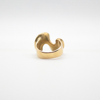 frill ring 24k gold plated bold style for mum - waterproof for sensitive skins - stock take sale (melbourne, australia)