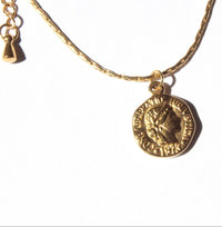 gold coin dainty necklace waterproof 