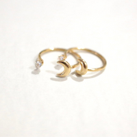 half moon ring 24k gold plated for daily wear and waterproof 