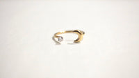 half moon ring 24k gold plated for daily wear and waterproof 