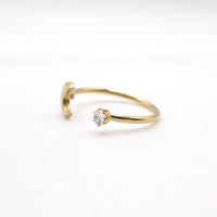 Half Moon Ring 24k Gold plated on stainless steel, waterproof and sensitive skin friendly. made for mums and gift for her