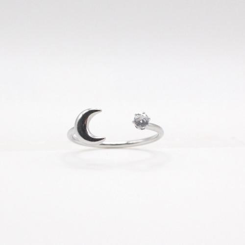 half moon ring silver dainty made for mum and sensitive skin Black Friday Sale 