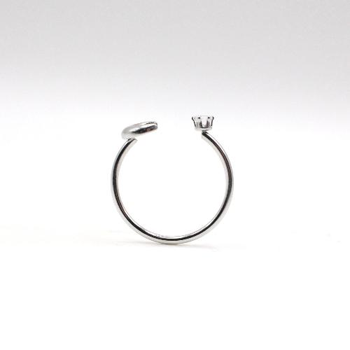 dainty half moon silver ring made for sensitive skin and mum Black Friday Sale 