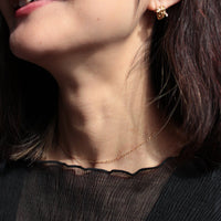 Mum model wears Handmade dainty necklace   
